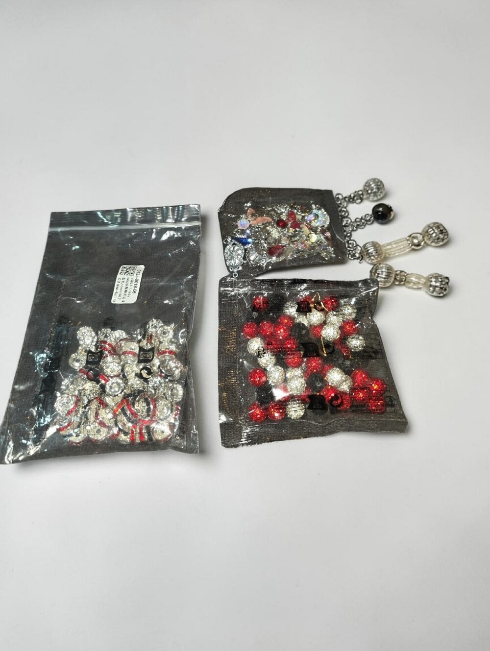 Nwor Craft Bead Mixes - Red & Silver Decorative Beads